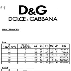 dolce gabbana size guide|dolce gabbana shirt size chart.